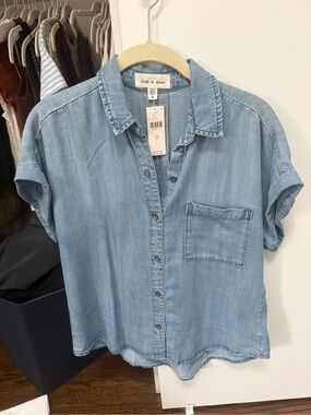 Cloth & Stone chambray short sleeve top size XS NEW with tags